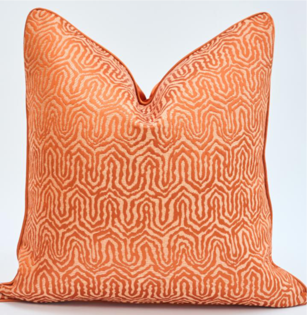 Orange Patterned Throw Pillow