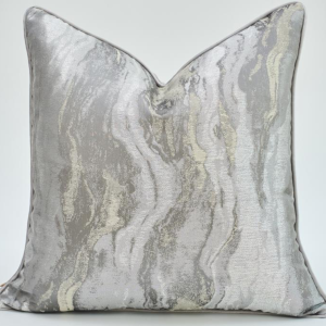 Silver Toned Throw Pillow