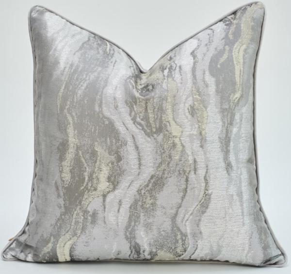 Silver Toned Throw Pillow