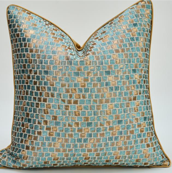 Golden squares Luxe Pillow