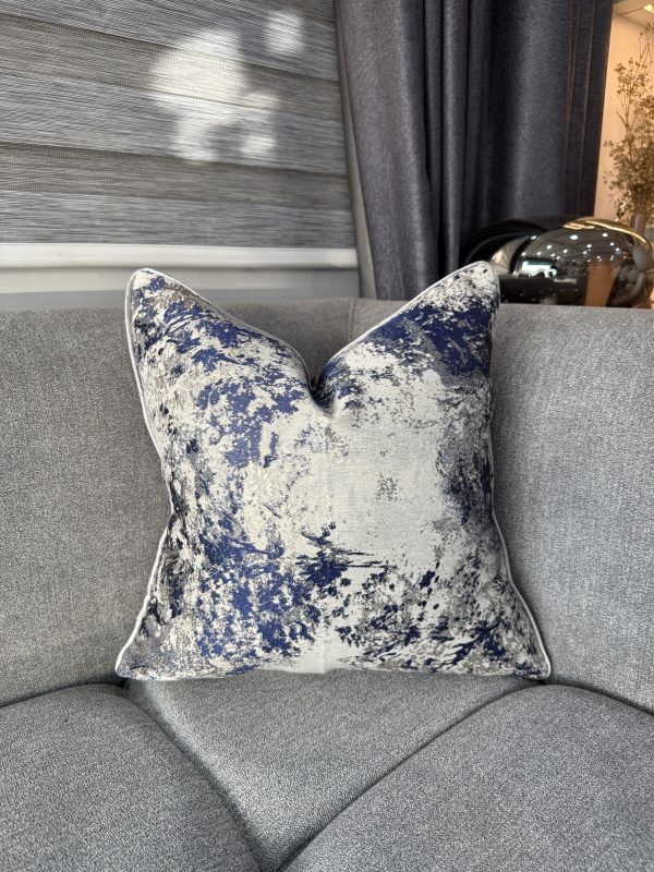 Blue Spotted Throw Pillow