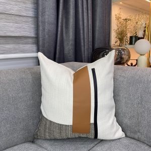 Leather Patch Luxe Pillow