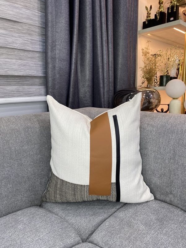 Leather Patch Luxe Pillow