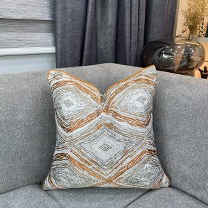 Orange and Ash Patterned Luxe Pillow
