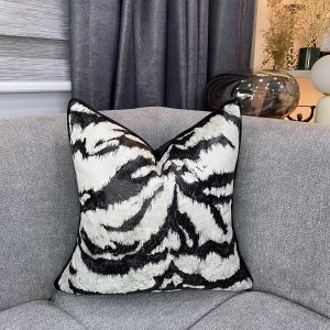 Patched Black and white  Pillow