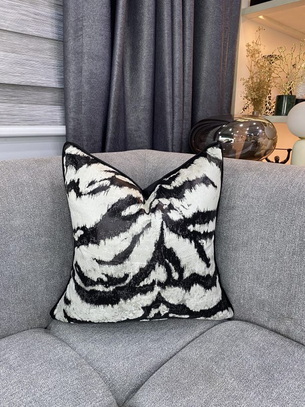 Patched Black and white  Pillow