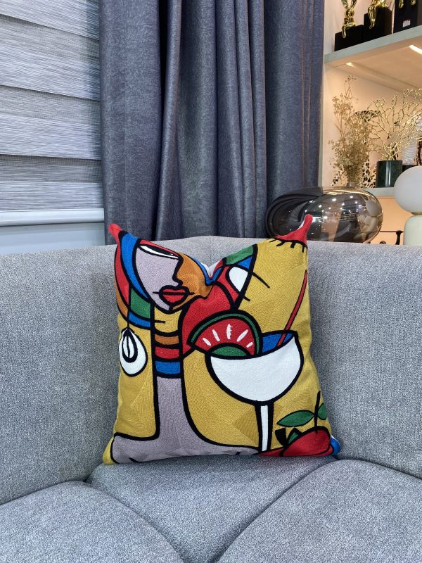 Colored Beach lady Pillow
