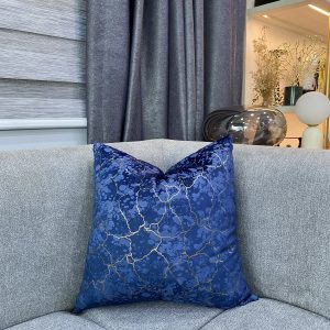 Blue golden Cracked Pillow