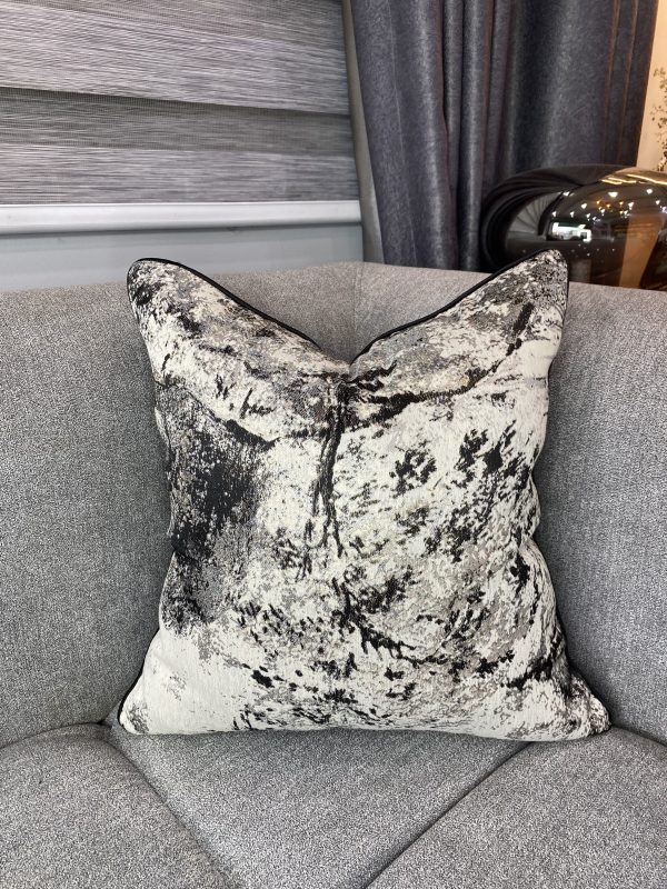 Black Patched Luxe Pillow
